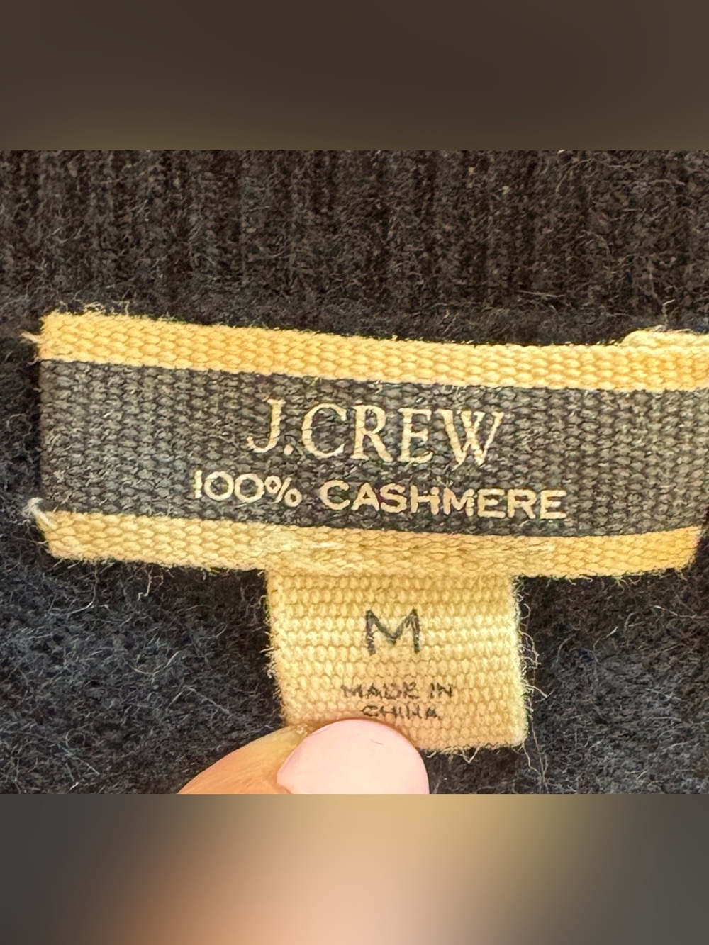 J.Crew 100% Cashmere Crewneck Sweater Navy Blue Cozy Side Slit Size Medium M - Picture 5 of 5